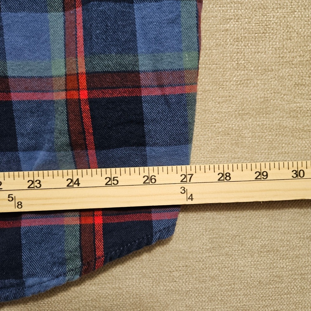 Duluth Trading Co Mens 2XL Relaxed Fit Plaid Flannel Shirt Blue Red 3237-124 - Picture 7 of 9